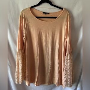 Women's Apricot Top with Lace Belle Sleeves